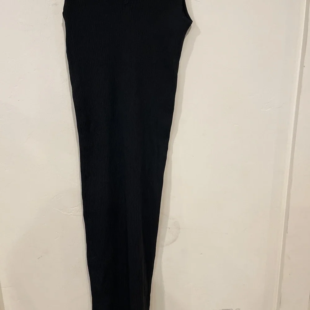 Edited Remi Bader Black Ribbed Tank Dress XL NWT Midi Bodycon Stretch Minimalist - Picture 7 of 10